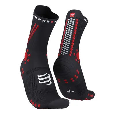 COMPRESSPORT Cyklistické ponožky klasické - PRO RACING 4.0 TRAIL - červená/černá