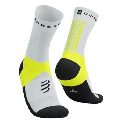 COMPRESSPORT Cyklistické ponožky klasické - ULTRA TRAIL V2.0 - bílá/žlutá