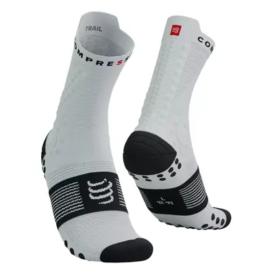 COMPRESSPORT Cyklistické ponožky klasické - PRO RACING V4.0 TRAIL - bílá/černá