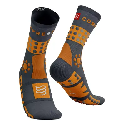 COMPRESSPORT Cyklistické ponožky klasické - TREKKING - hnědá/šedá