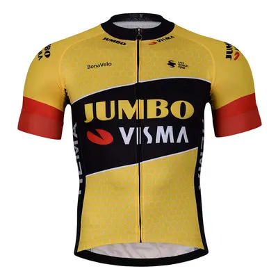 BONAVELO Cyklistický dres s krátkým rukávem - JUMBO-VISMA 2022 - žlutá/černá