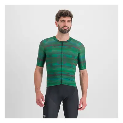 SPORTFUL Cyklistický dres s krátkým rukávem - GLITCH BOMBER - zelená