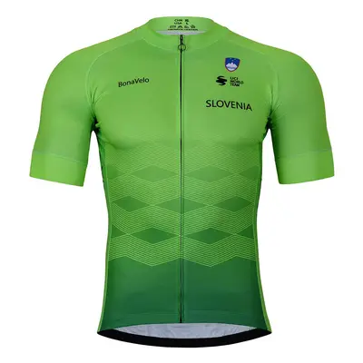 BONAVELO Cyklistický dres s krátkým rukávem - SLOVENIA 2022 - zelená