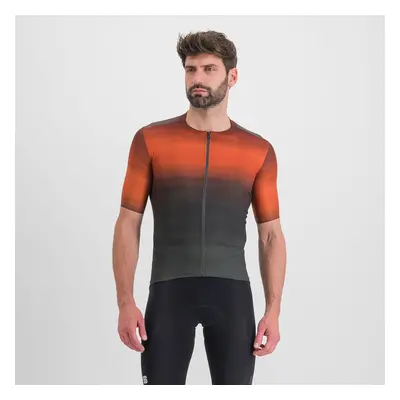 SPORTFUL Cyklistický dres s krátkým rukávem - FLOW SUPERGIARA - oranžová/šedá