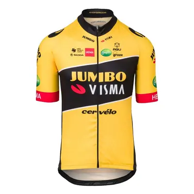 AGU Cyklistický dres s krátkým rukávem - JUMBO-VISMA 2022 - černá/žlutá