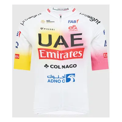 PISSEI Cyklistický dres s krátkým rukávem - UAE TEAM EMIRATES REPLICA - GIRO + TOUR 24 - bílá/rů