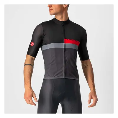 CASTELLI Cyklistický dres s krátkým rukávem - A BLOCCO - černá/šedá/červená