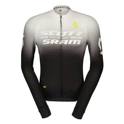 SCOTT Cyklistický dres s dlouhým rukávem letní - SCOTT-SRAM PRO - černá/bílá