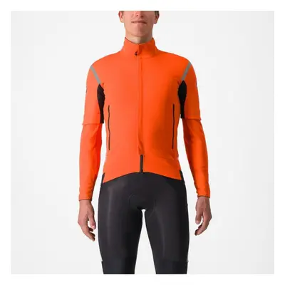 CASTELLI Cyklistická zateplená bunda - PERFETTO ROS 2 CONVERTIBLE - oranžová