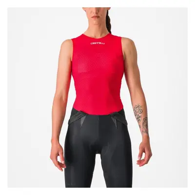 CASTELLI Cyklistické triko bez rukávů - PRO MESH W - červená