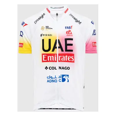 PISSEI Cyklistický dres s krátkým rukávem - UAE TEAM EMIRATES REPLICA - GIRO + TOUR 24 JR - bílá