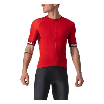 CASTELLI Cyklistický dres s krátkým rukávem - ENTRATA VI - bordó/červená