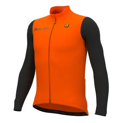 ALÉ Cyklistický dres s dlouhým rukávem zimní - SOLID FONDO 2.0 - oranžová