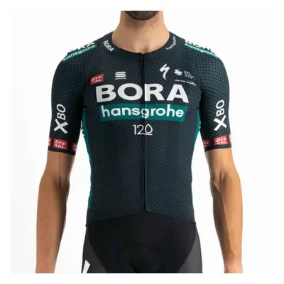 SPORTFUL Cyklistický dres s krátkým rukávem - BORA HANSGROHE 2021 - zelená/černá