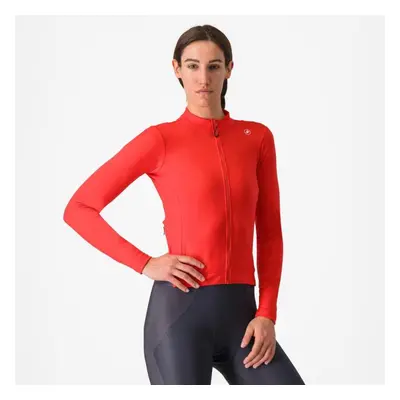 CASTELLI Cyklistický dres s dlouhým rukávem zimní - ESPRESSO THERMAL W - oranžová