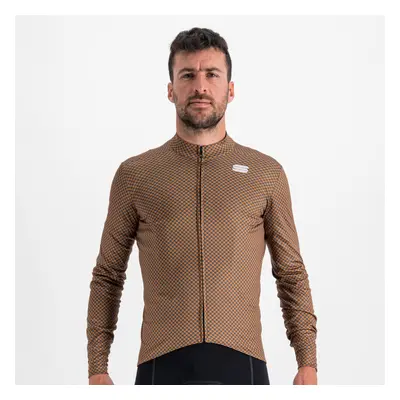 SPORTFUL Cyklistický dres s dlouhým rukávem zimní - CHECKMATE THERMAL - hnědá