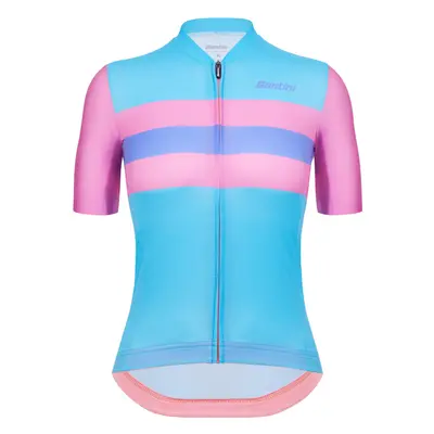 SANTINI Cyklistický dres s krátkým rukávem - ECO SLEEK NEW BENGAL - růžová/tyrkysová