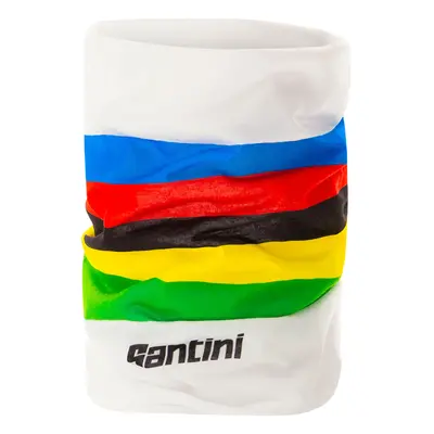 SANTINI Cyklistický nákrčník - UCI RAINBOW - bílá/duhová