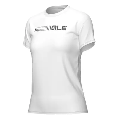 ALÉ Cyklistické triko s krátkým rukávem - T-SHIRT - bílá