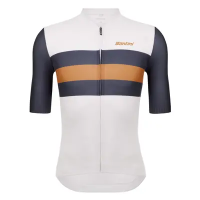 SANTINI Cyklistický dres s krátkým rukávem - ECO SLEEK NEW BENGAL - bílá/šedá