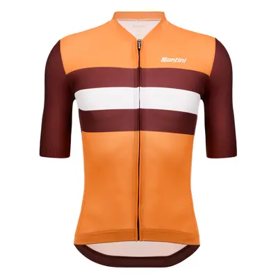 SANTINI Cyklistický dres s krátkým rukávem - ECO SLEEK NEW BENGAL - oranžová/bordó