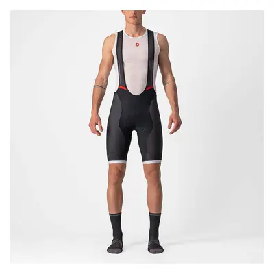 CASTELLI Cyklistické kalhoty krátké s laclem - COMPETIZIONE KIT - černá/stříbrná