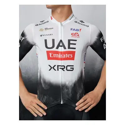 PISSEI Cyklistický dres s krátkým rukávem - UAE TEAM EMIRATES 2025 REPLICA - bílá/černá