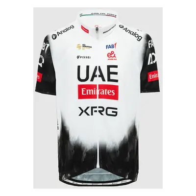 PISSEI Cyklistický dres s krátkým rukávem - UAE TEAM EMIRATES 2025 REPLICA JR - bílá/černá