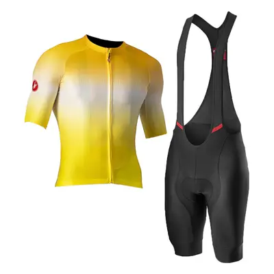 CASTELLI Cyklistický krátký dres a krátké kalhoty - AERO RACE 6.0 - žlutá/černá