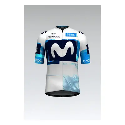 GOBIK Cyklistický dres s krátkým rukávem - ODYSSEY MOVISTAR TEAM 2025 - bílá/modrá/světle modrá