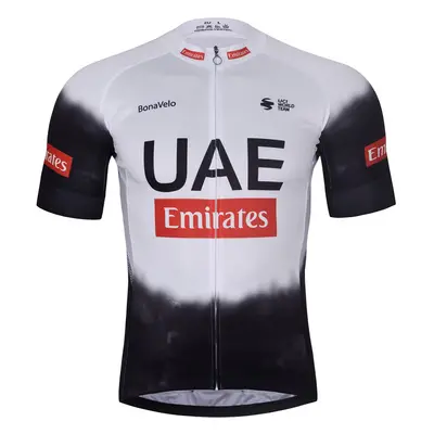 BONAVELO Cyklistický dres s krátkým rukávem - UAE 2025 - bílá/černá