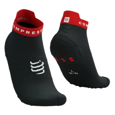 COMPRESSPORT Cyklistické ponožky kotníkové - PRO RACING V4.0 RUN LOW - černá/červená