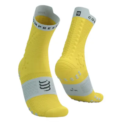 COMPRESSPORT Cyklistické ponožky klasické - PRO RACING SOCKS V4.0 TRAIL - žlutá/modrá