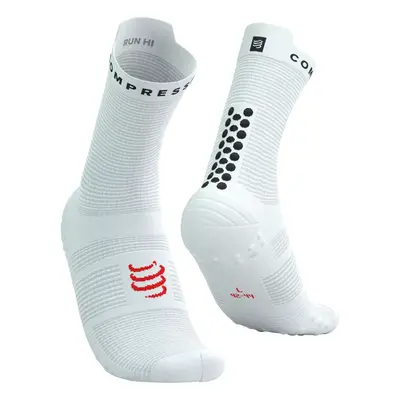 COMPRESSPORT Cyklistické ponožky klasické - PRO RACING V4.0 RUN - bílá/černá