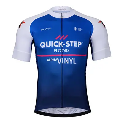 BONAVELO Cyklistický dres s krátkým rukávem - QUICKSTEP 2022 - bílá/modrá