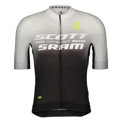 SCOTT Cyklistický dres s krátkým rukávem - SRAM PRO - černá/bílá