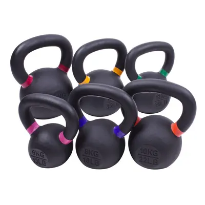 Sada powdercoated kettlebellu Sportago Ironside - 6 + 8 + 10 + 12 + 16 + 20 kg