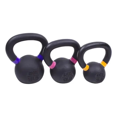 Sada powdercoated kettlebellu Sportago Ironside - 4 + 6 + 8 kg