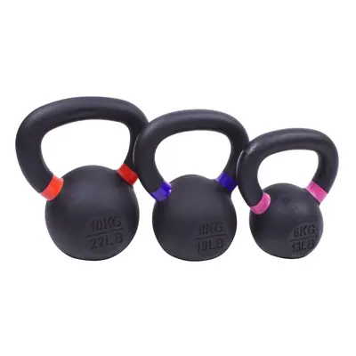 Sada powdercoated kettlebellu Sportago Ironside - 6 + 8 + 10 kg