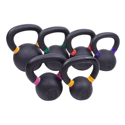 Sada powdercoated kettlebellu Sportago Ironside - 4 + 6 + 8 + 10 + 12 + 16 kg