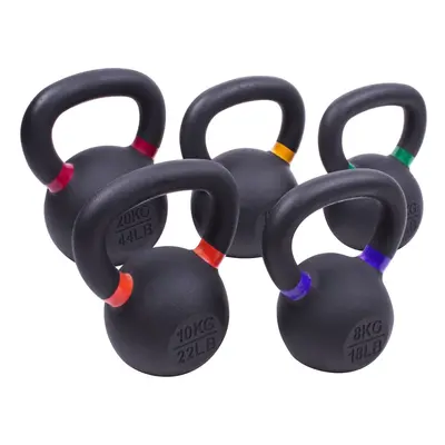 Sada powdercoated kettlebellu Sportago Ironside - 8 + 10 + 12 + 16 + 20 kg