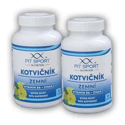 FitSport Nutrition 2x Kotvičník zemní 90% + Vitamin B6 + Zinek 90 kapslí