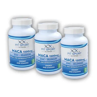 FitSport Nutrition 3x Maca 1500mg + Zinc + Selenium 120 vege caps