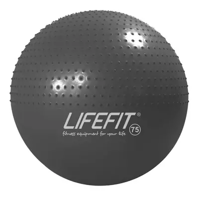 Lifefit Gymnastický masážní míč Massage Ball 75 cm tmavě šedý