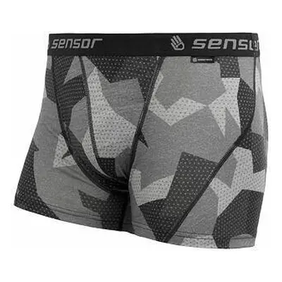 Sensor Merino Impress Pánské Trenky Černá/camo POUZE (VÝPRODEJ)