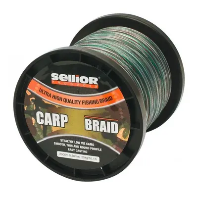 Pletená šňůra SELLIOR CarpBraid 0,20mm, 25kg, 2000m