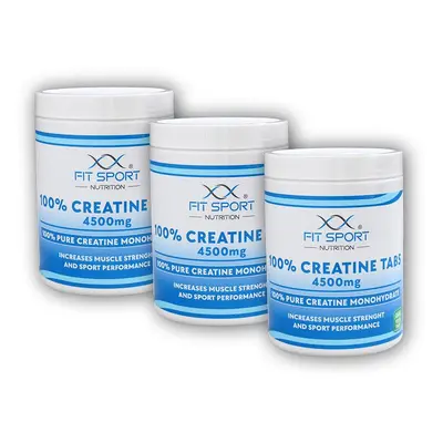 FitSport Nutrition 3x 100% Creatine Tabs 4500mg 240 vege tabs