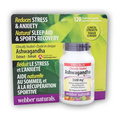 Webber Naturals Ashwagandha 3600 mg 120 kapslí