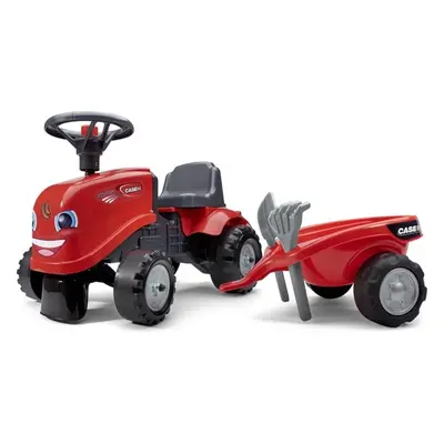 Falk Odrážedlo 238C Baby Case IH červený s vlečkou a lopatkou s hrabičky