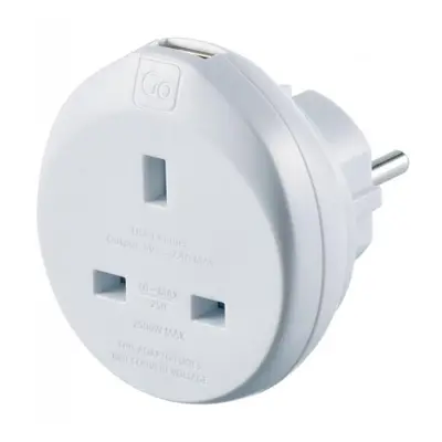 Go Travel adaptér UK/Evropa s USB